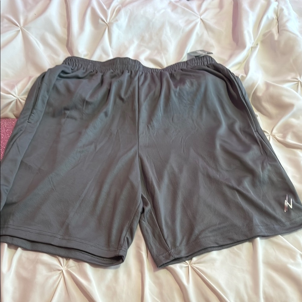 Gray Athletic Shorts with Moisture-Wicking Fabric